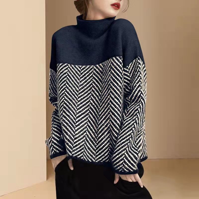 Contrast Warm Sweater | Klyo