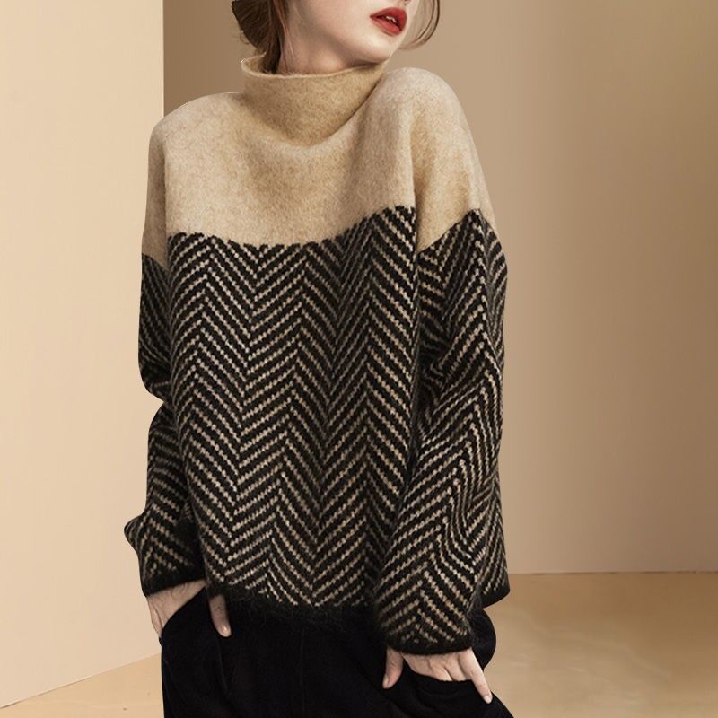 Contrast Warm Sweater | Klyo