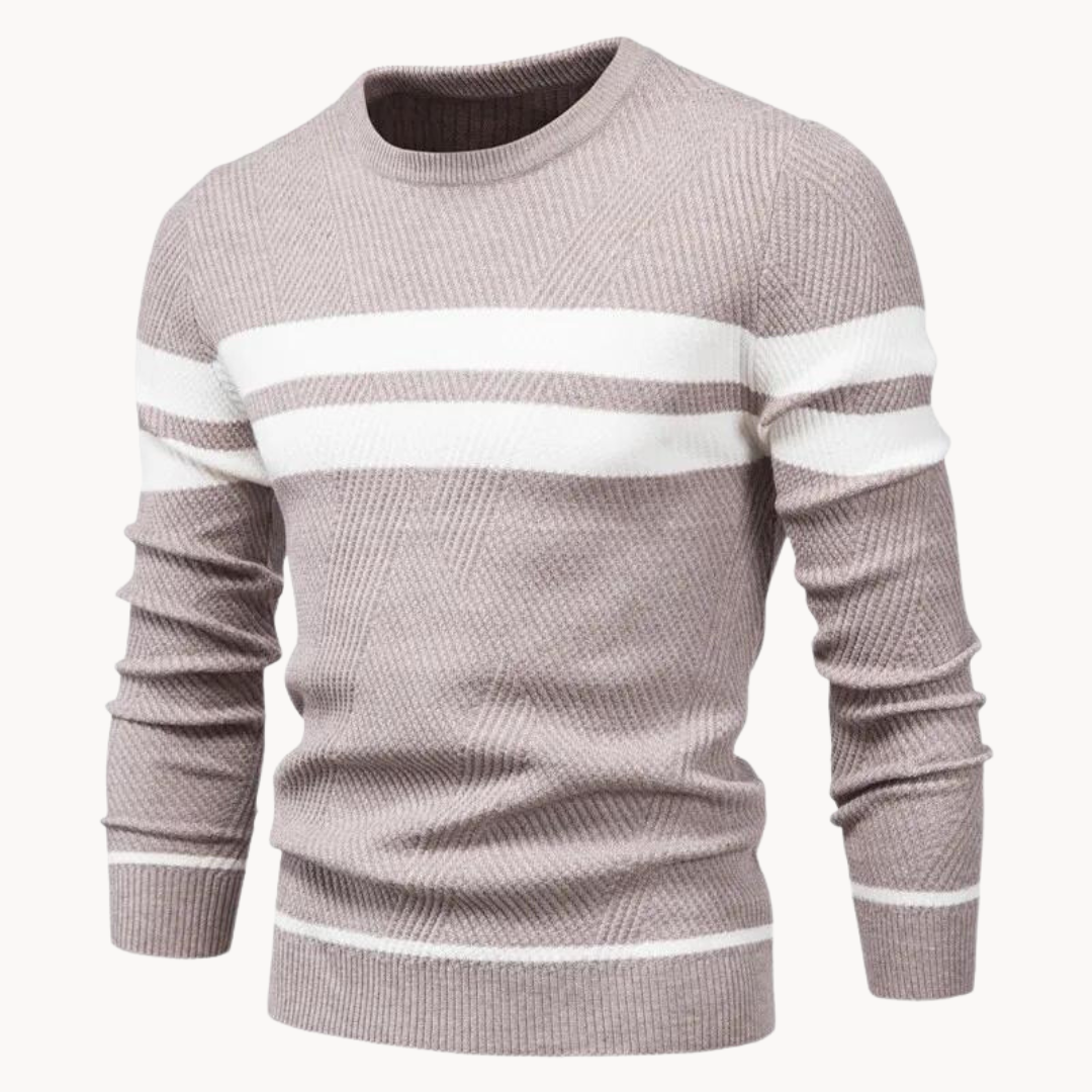 Zander Field Stripe Cotton Crewneck | Klyo