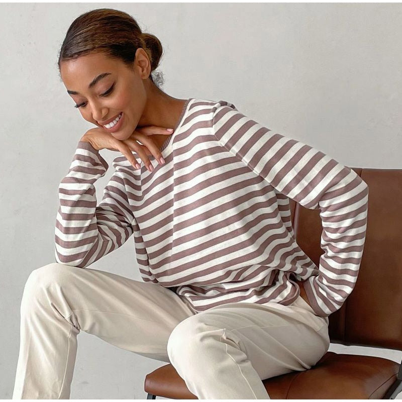 Striped Loose Sweater | Klyo