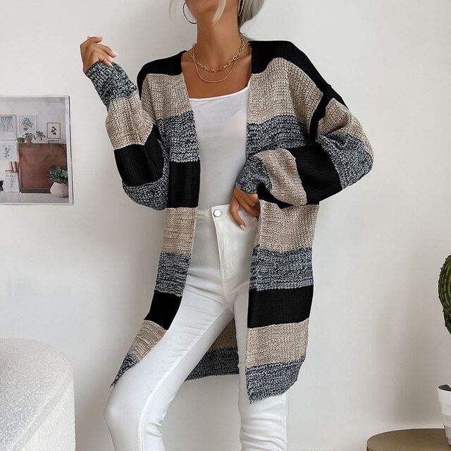 Pull long en maille patchwork | Klyo