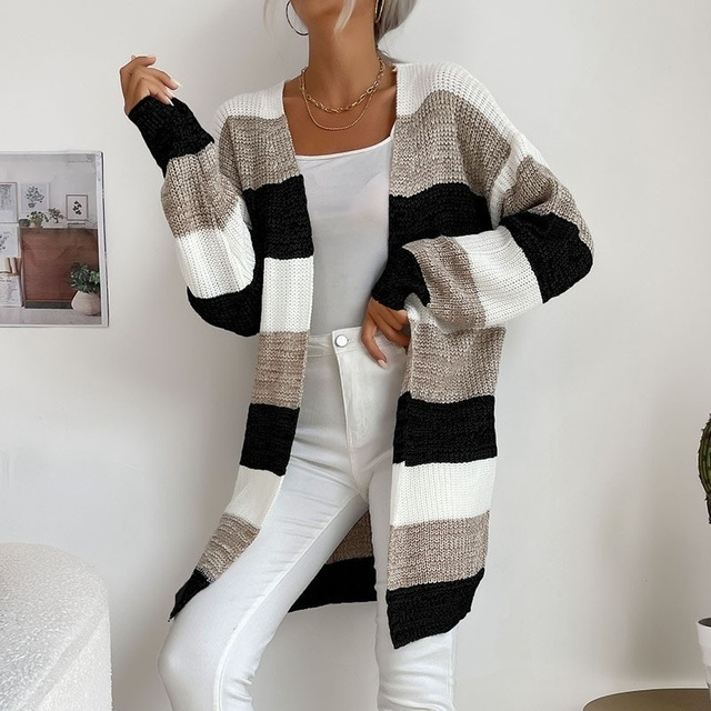 Patchwork Knitted Long Sweater | Klyo