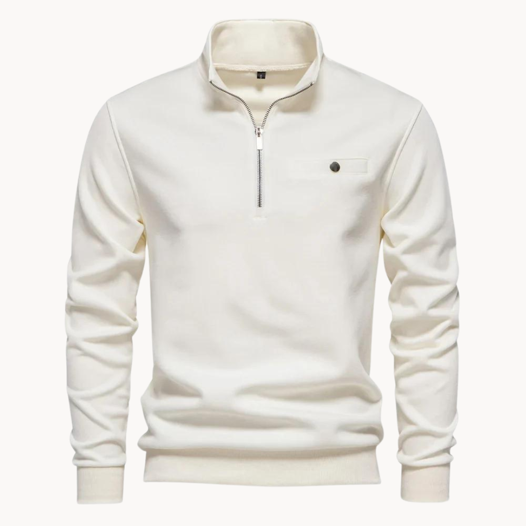 Lennox Mock Neck Zip Sweater | Klyo