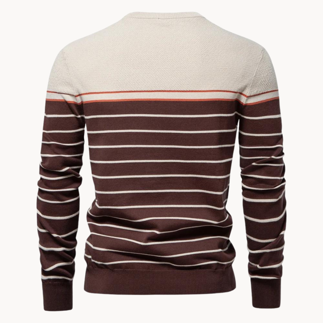 Atlantic Stripe Cotton Sweater | Klyo