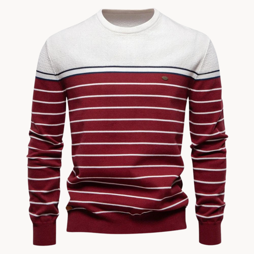 Atlantic Stripe Cotton Sweater | Klyo