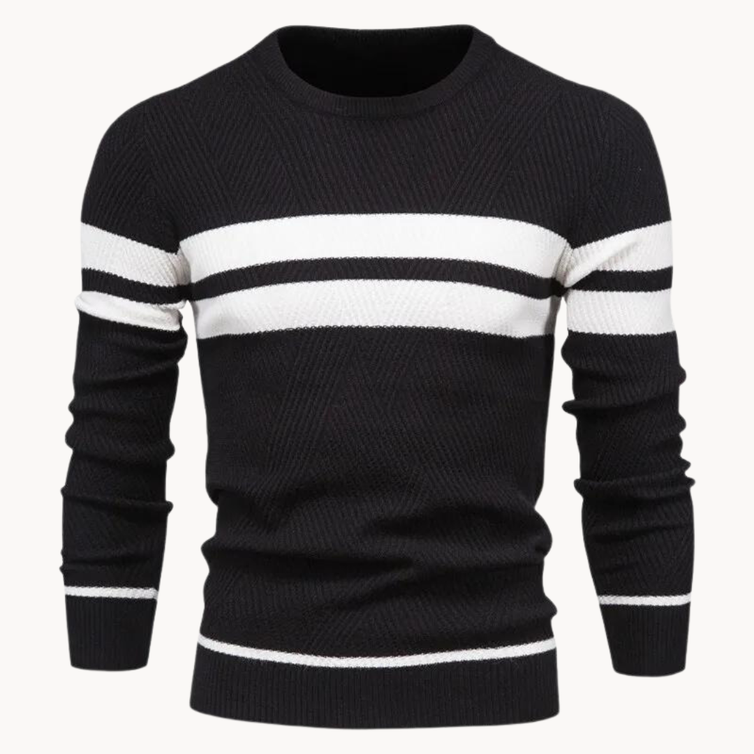 Zander Field Stripe Cotton Crewneck | Klyo