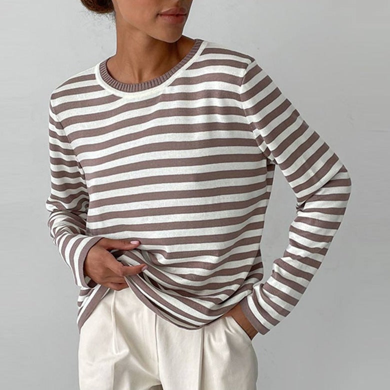 Striped Loose Sweater | Klyo