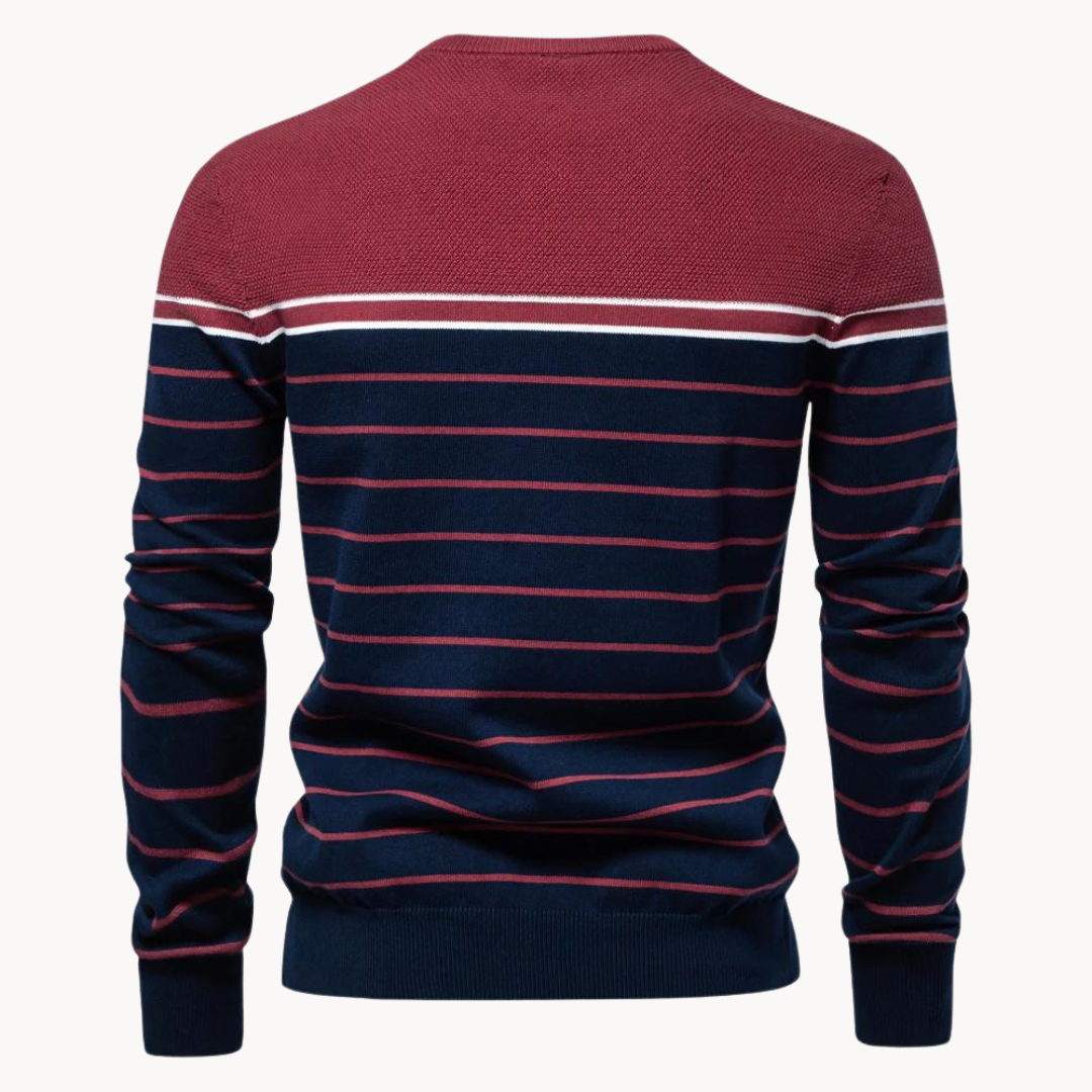 Atlantic Stripe Cotton Sweater | Klyo