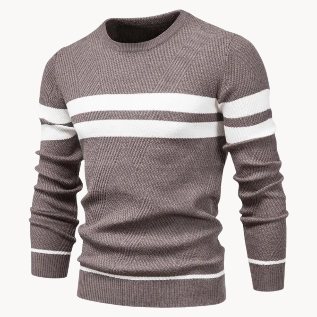 Zander Field Stripe Cotton Crewneck | Klyo