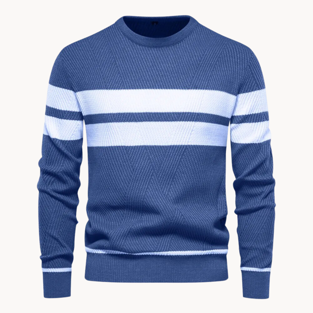 Zander Field Stripe Cotton Crewneck | Klyo