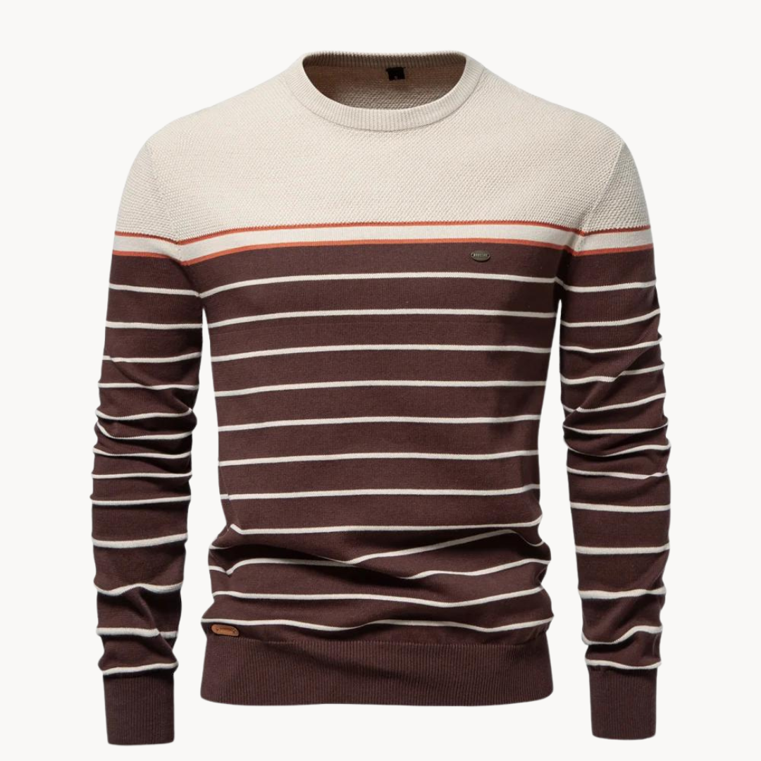 Atlantic Stripe Cotton Sweater | Klyo