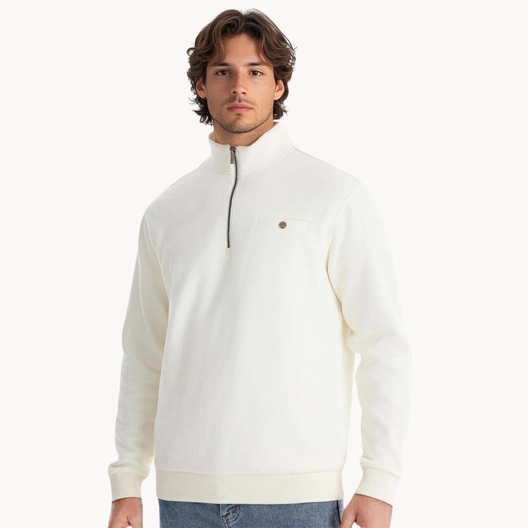 Lennox Mock Neck Zip Sweater | Klyo