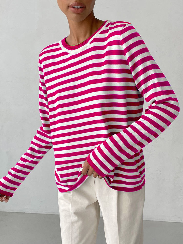 Striped Loose Sweater | Klyo