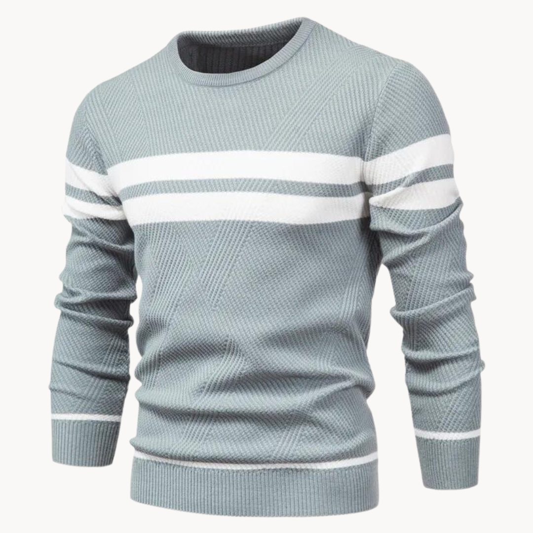 Zander Field Stripe Cotton Crewneck | Klyo