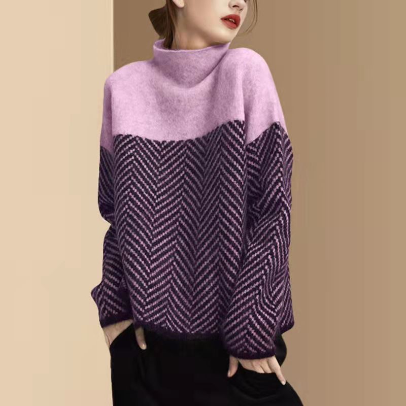 Contrast Warm Sweater | Klyo