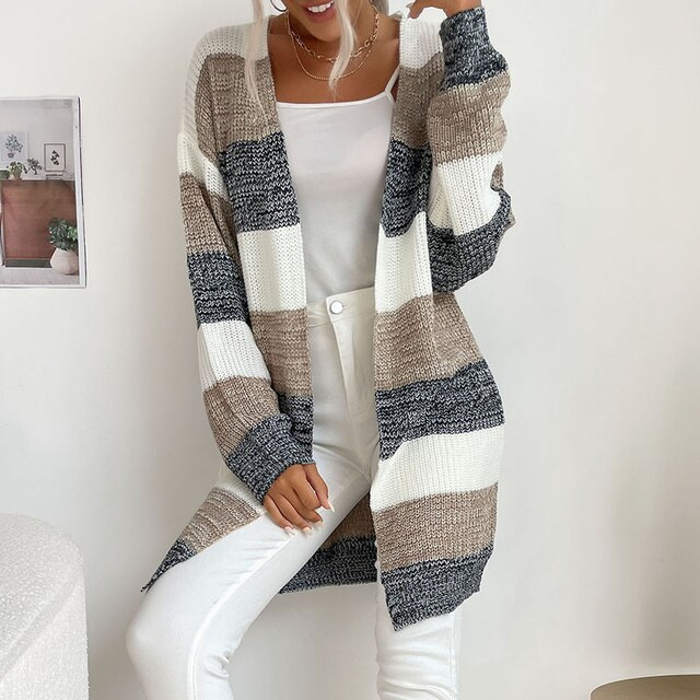 Patchwork Knitted Long Sweater | Klyo