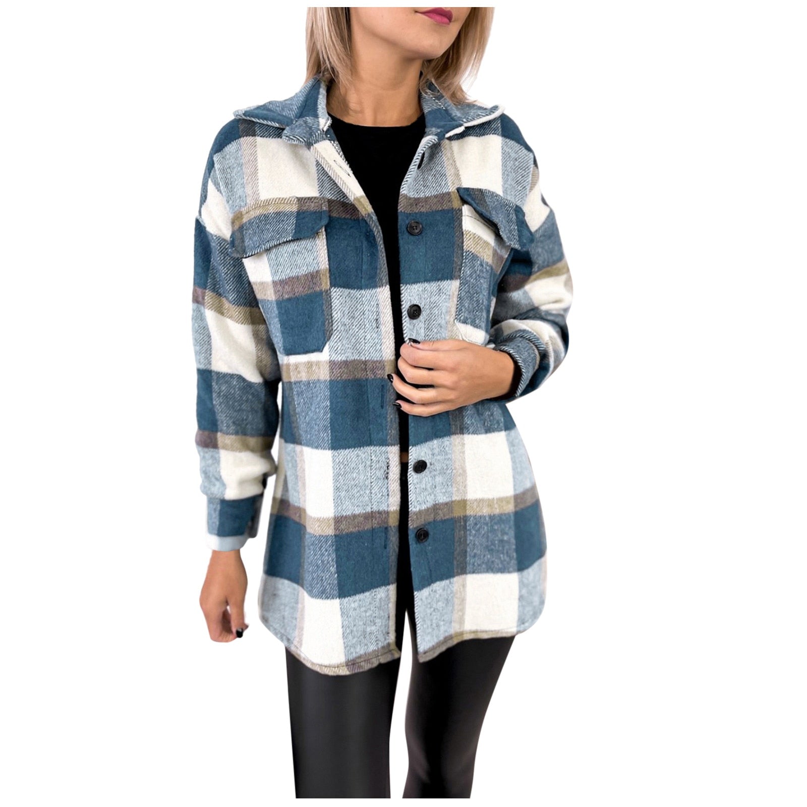 Breezy Check Collared Outerwear | Klyo