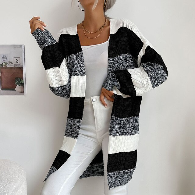 Pull long en maille patchwork | Klyo