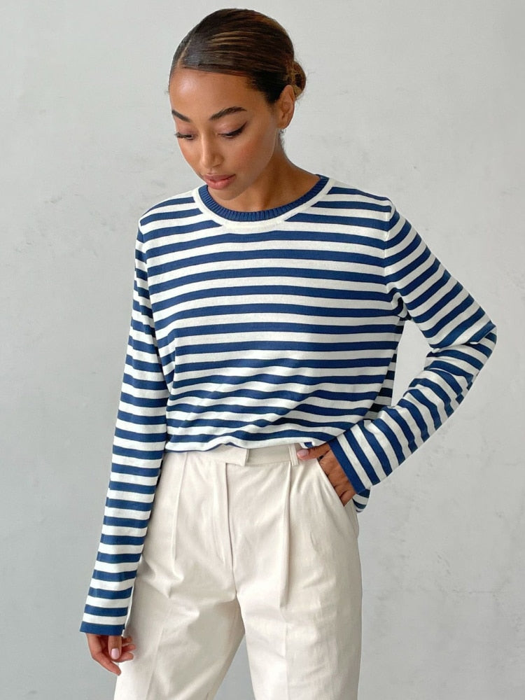 Striped Loose Sweater | Klyo