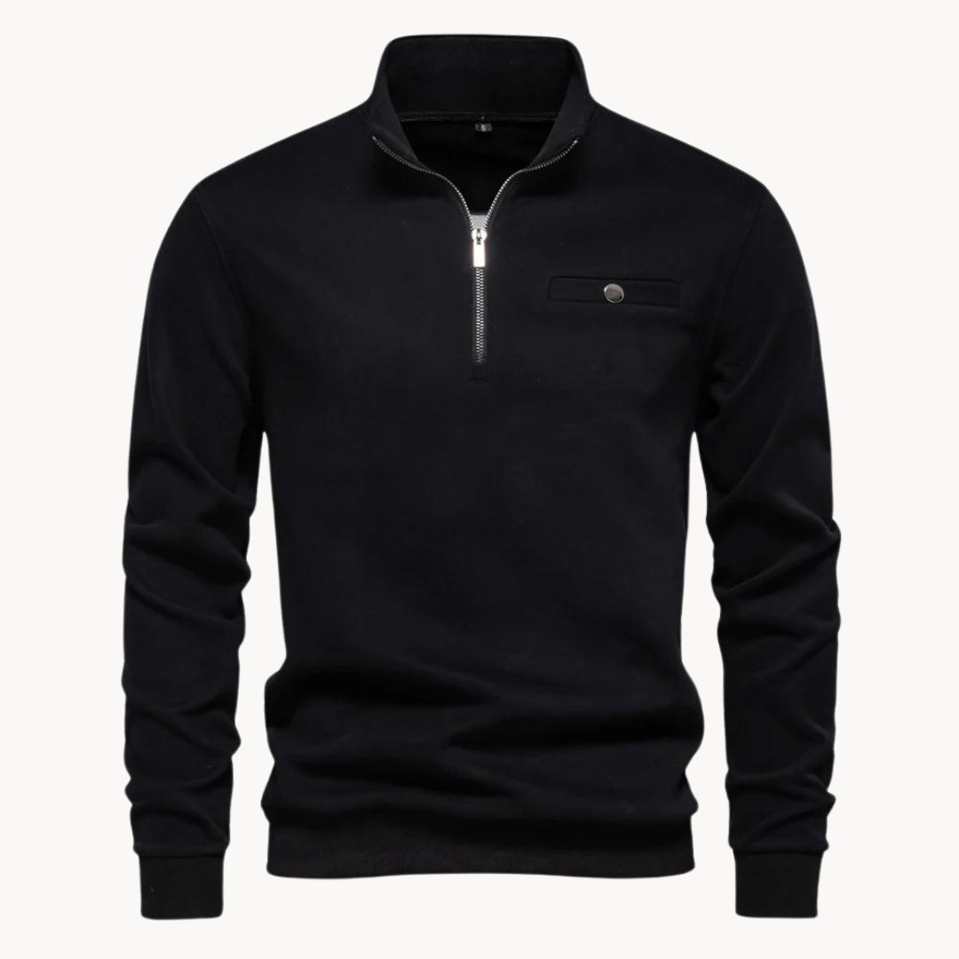 Lennox Mock Neck Zip Sweater | Klyo