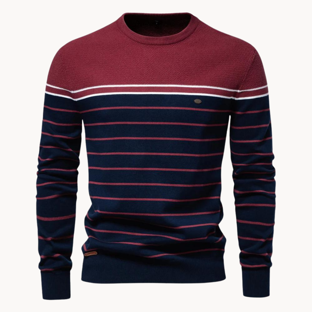 Atlantic Stripe Cotton Sweater | Klyo